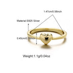 Luxury Adjustable 925 Sterling Silver Cute Heart Ring