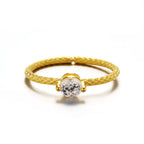 Classical S925 Sterling Silver Engagement Diamond Ring