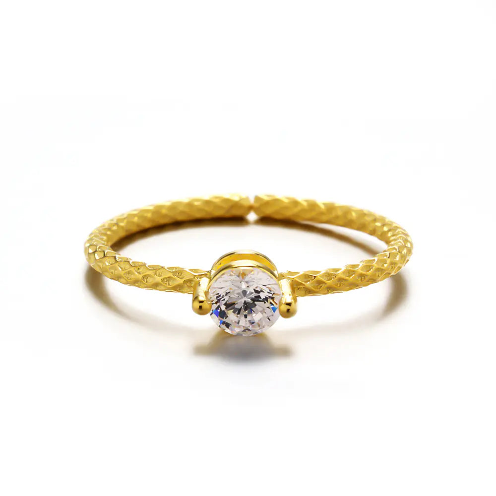 Classical S925 Sterling Silver Engagement Diamond Ring