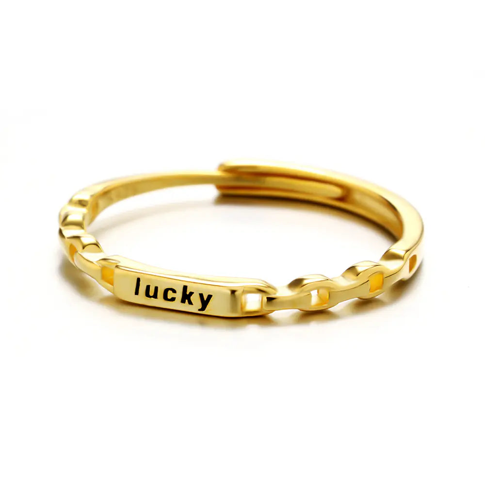 Custom Letter 925 Sterling Silver Branch Adjustable Ring
