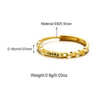 Custom Letter 925 Sterling Silver Branch Adjustable Ring