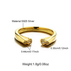 925 Sterling Silver Opening Zircon Double Color Ring
