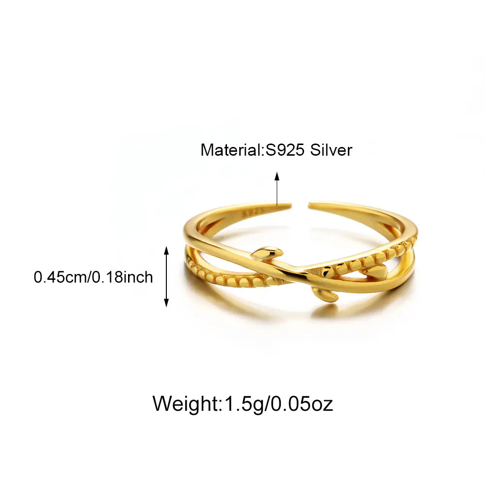 White Zircon 925 Sterling Silver Cross Fashion Ring