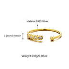 Fashion Silver Eternity Adjustable Diamond Open Rings