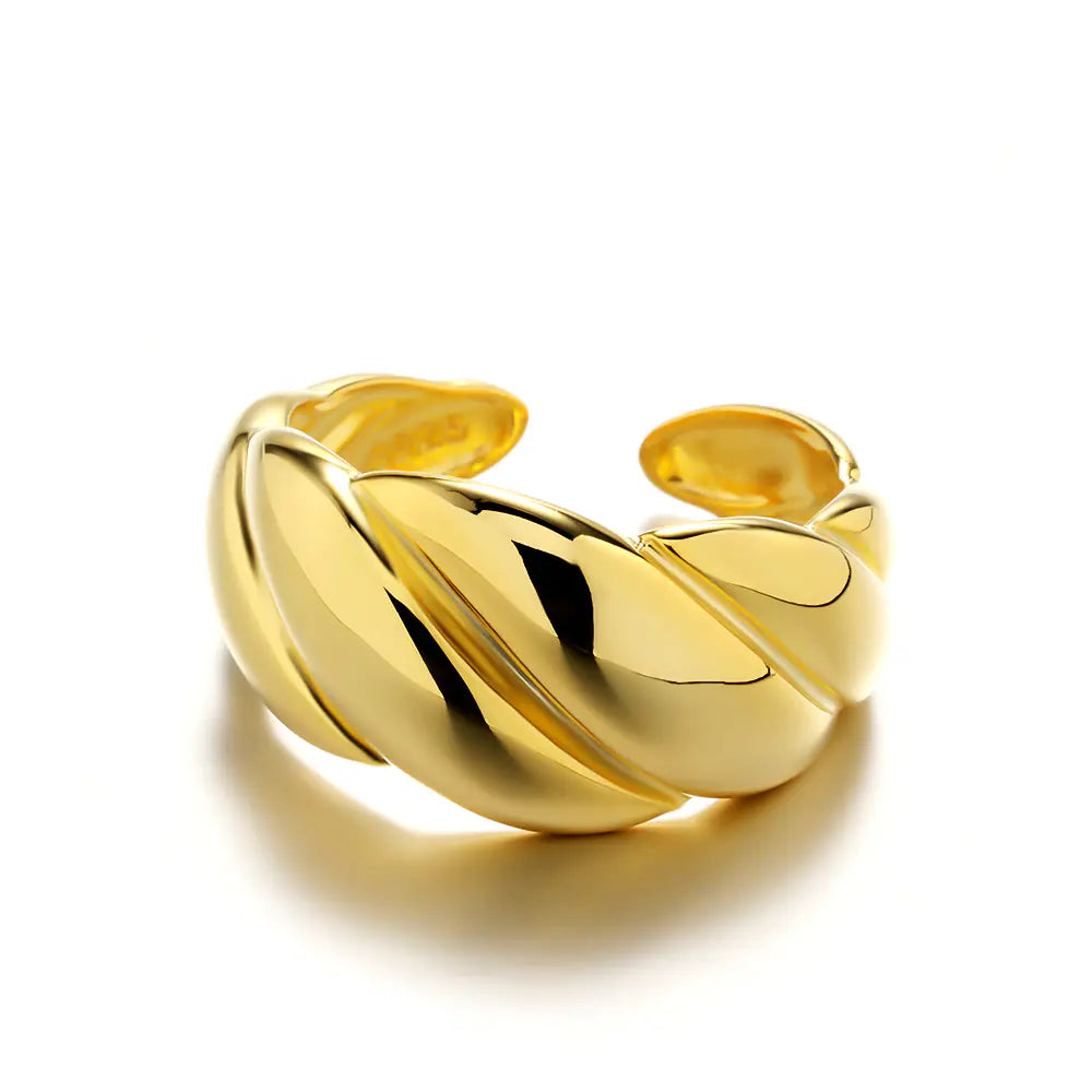 Hot-selling Vintage Croissant Chunky Open Ring
