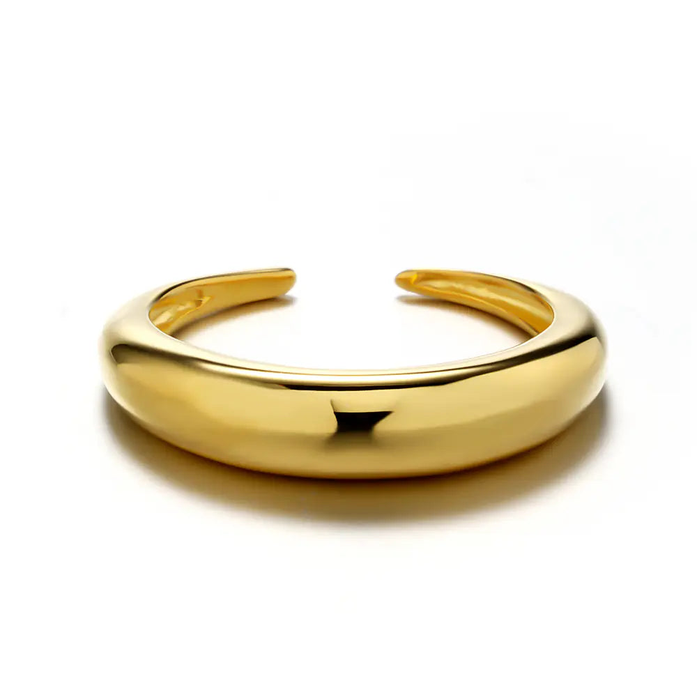 High-end Round Arc Surface S925 Pure Silver Ring