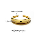 High-end Round Arc Surface S925 Pure Silver Ring