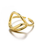 Fashionable Simple Metallic Line Interwoven Ring