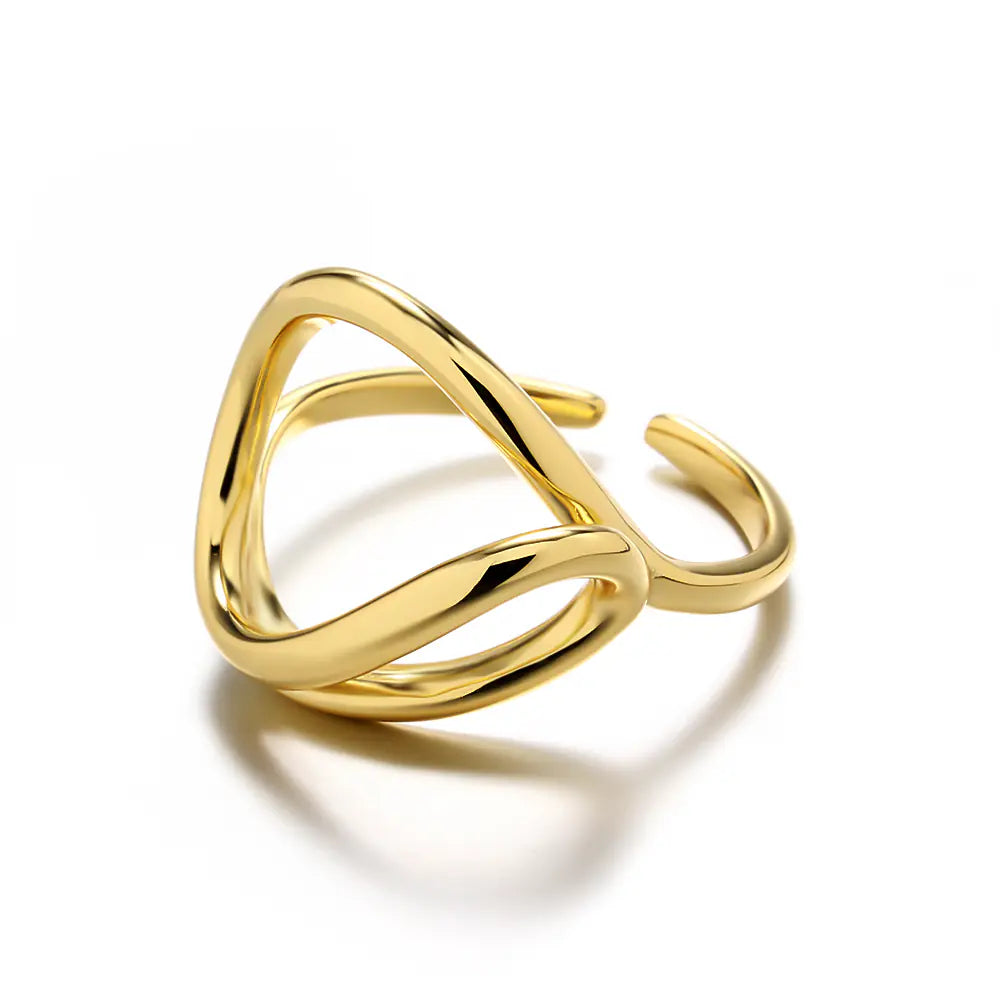Fashionable Simple Metallic Line Interwoven Ring