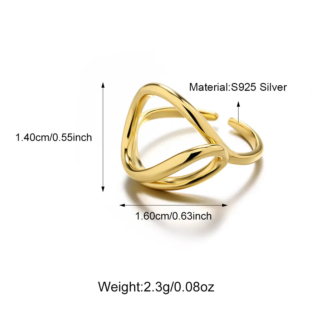 Fashionable Simple Metallic Line Interwoven Ring