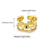 925 Sterling Silver Irregular Hollow Flower Edge Rings