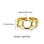 925 Sterling Silver Fashion Geometric Ring