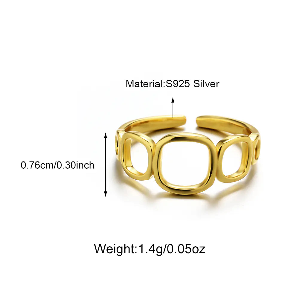 925 Sterling Silver Fashion Geometric Ring
