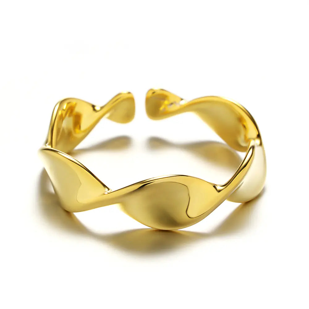 Plain S925 Sterling Silver Twisted Open Ring