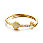 S925 Sterling Silver Heart Enamel Adjustable Ring