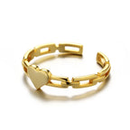 Heart Opening 925 Sterling Silver CZ 18K Gold Ring