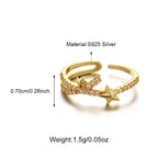 Full CZ Star Design Non 925 Silver CZ 18K Gold Ring
