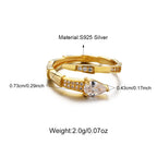 White Zicorn Snake Design 925 Sterling Silver Gold Ring