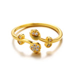 Trendy Dainty Fine 925 Silve Flower Crossover Ring