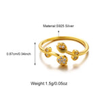 Trendy Dainty Fine 925 Silve Flower Crossover Ring