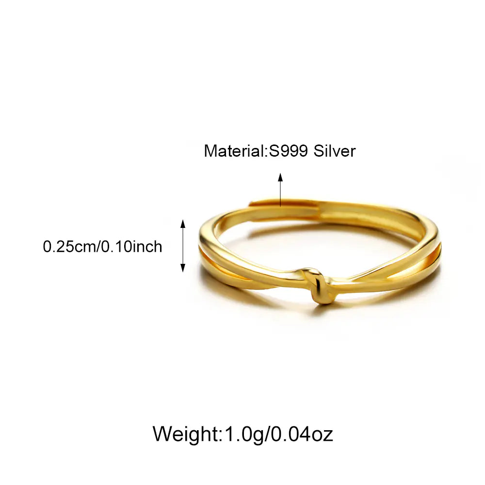 Trendy Dainty 925 Silver Twist Infinity Knot Ring
