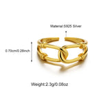 Trendy Dainty 925 Silver Rope Bow Ring