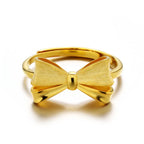 Trendy Dainty 925 Silver Chic Shiny Bow Ring
