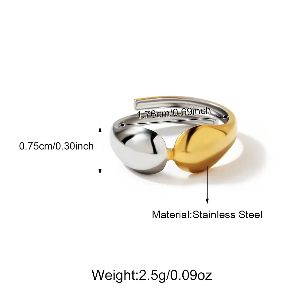 Two-Tone Double Point Design Stainless Steel Ring