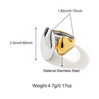 Two-Tone Large And Small Oval Stainless Steel Ring