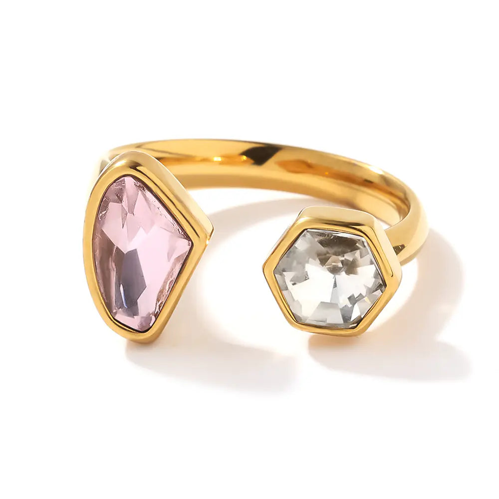 Gold Plated Irregular Shape Stainless Steel Open Rings