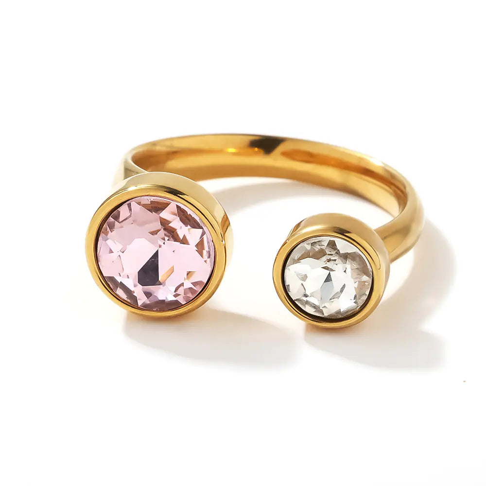 Gold Plated Circle Stainless Steel Rings