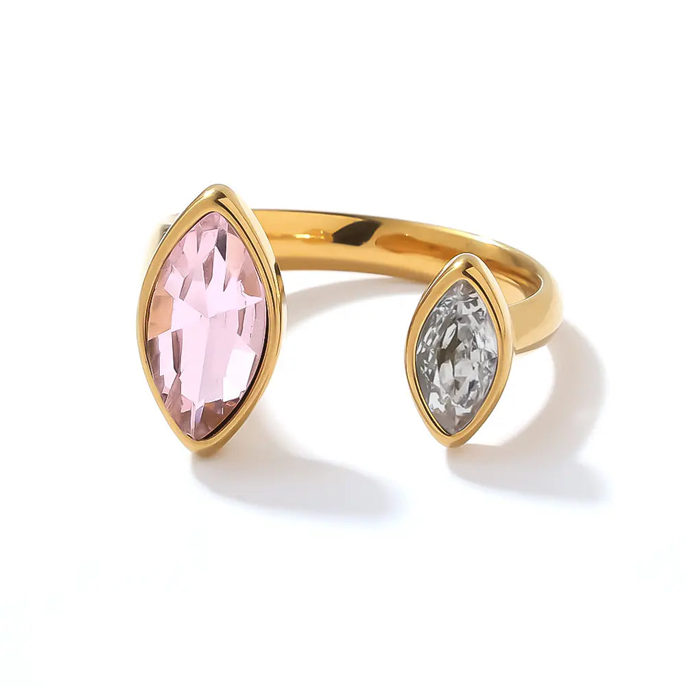 Stainless steel Gold Plated Horse Eye Rings