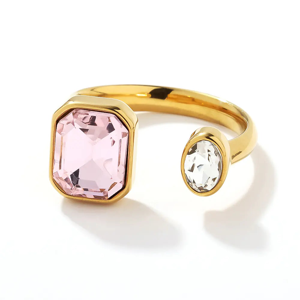 Stainless steel Square Stone One Size Rings