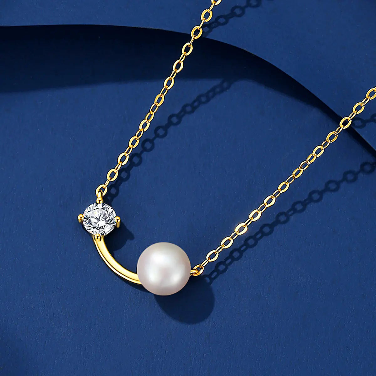 S925 Sterling Silver Freshwater Pearl Moissanite Necklace