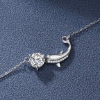 New S925 Silver 1ct Moissanite Dolphin Necklace