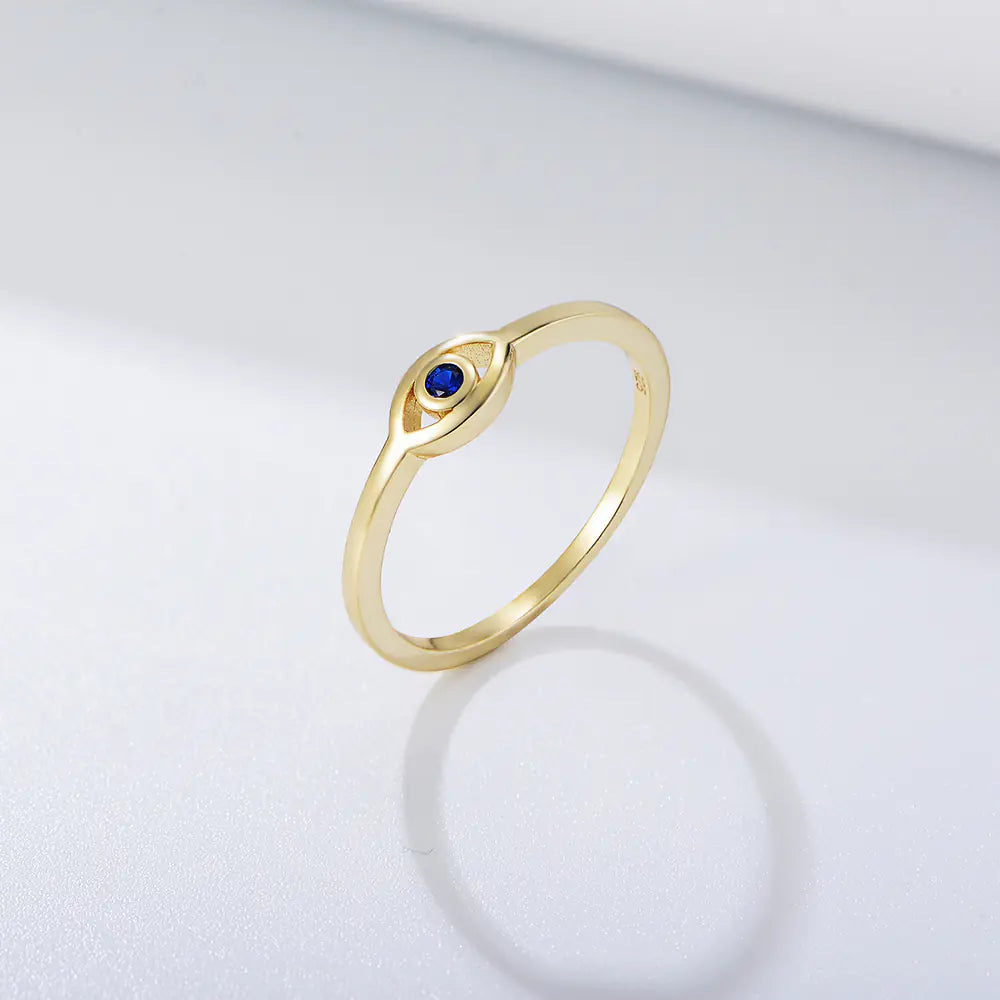 Fashion Evil Eye S925 Sterling Silver CZ Rings