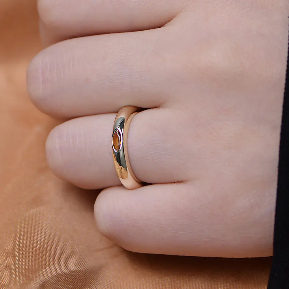 New Trendy S925 Silver Yellow CZ Ring