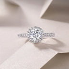 925 Sterling Silver Moissanite Engagement Rings