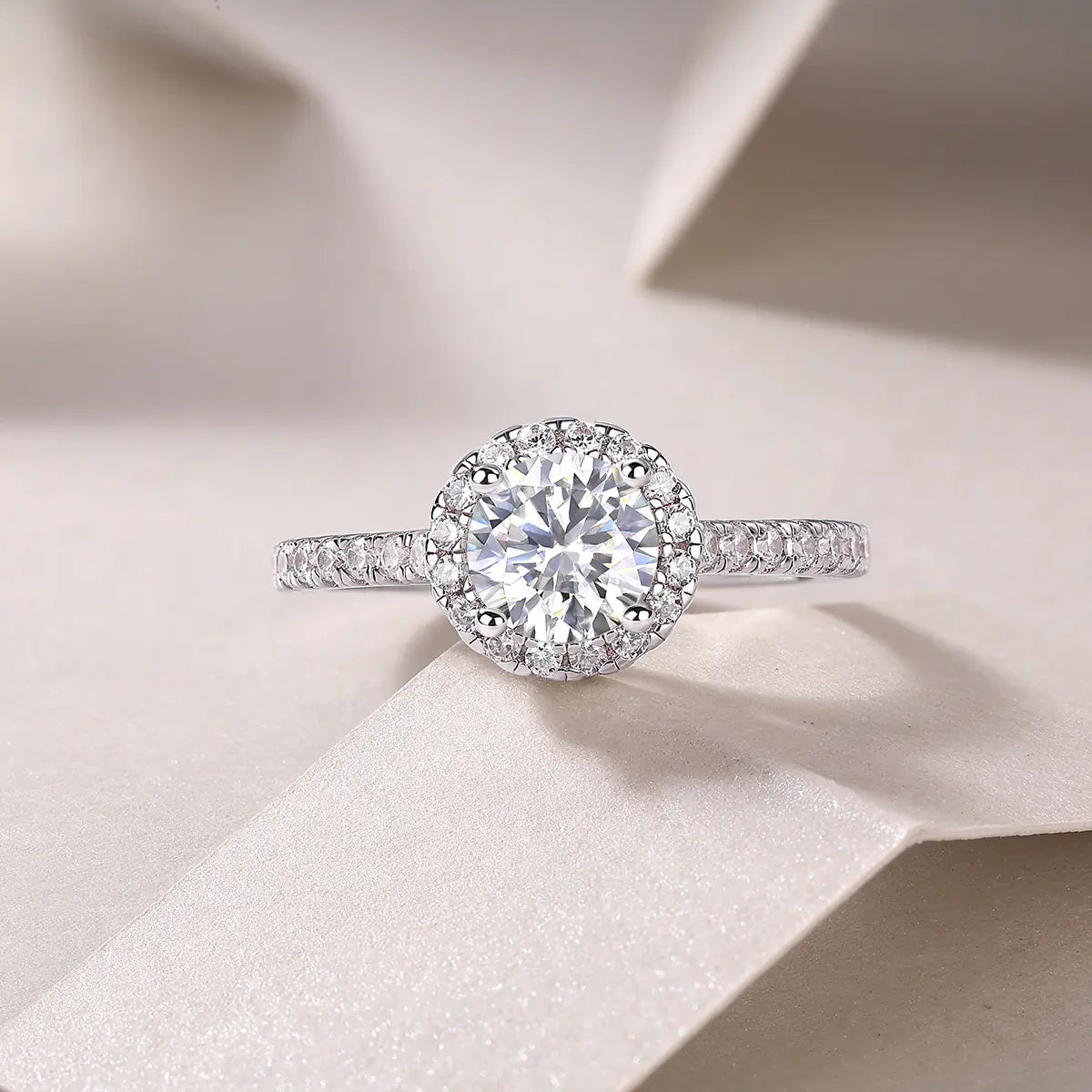 925 Sterling Silver Moissanite Engagement Rings