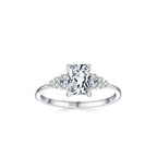 Fashion 925 Silver Rectangle CZ Engagement Rings