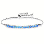 Fashion Style Simple Brass Opal Adjustable Bracelet