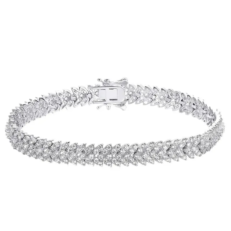 7mm Brass CZ Tennis Chain Bracelet