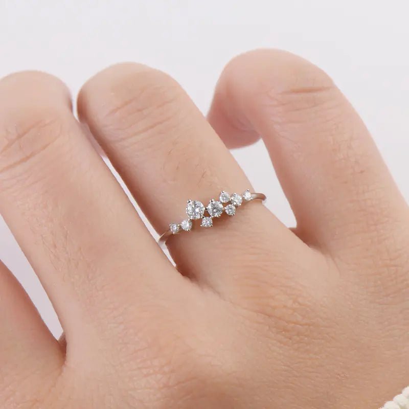 Luxury Design 925 Sterling Silver Moissanite Ring