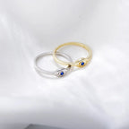 Fashion Evil Eye S925 Sterling Silver CZ Rings