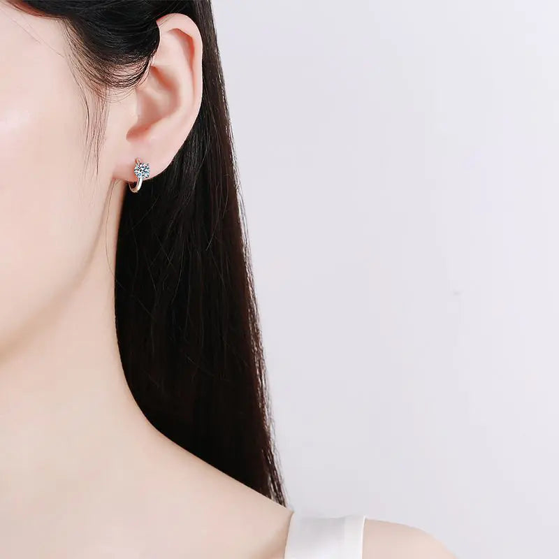 New Fashion 5mm 925 Silver CZ Stud Earrings