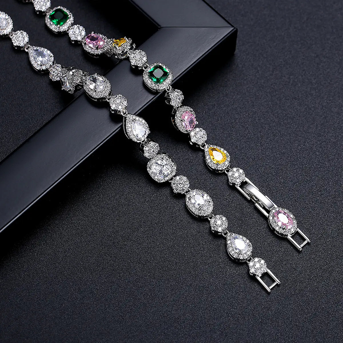 New Arrival 7mm Brass Colored CZ Bracelets