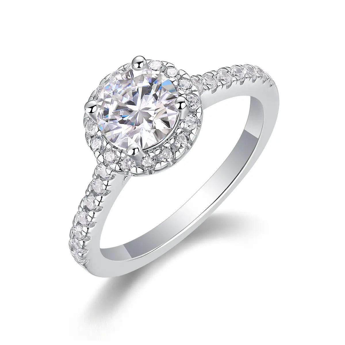 925 Sterling Silver Moissanite Engagement Rings