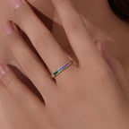 925 Sterling Silver Colored Cubic Zircon Ring