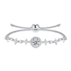 6.5mm Star Moon 925 Silver Moissanite Bracelet