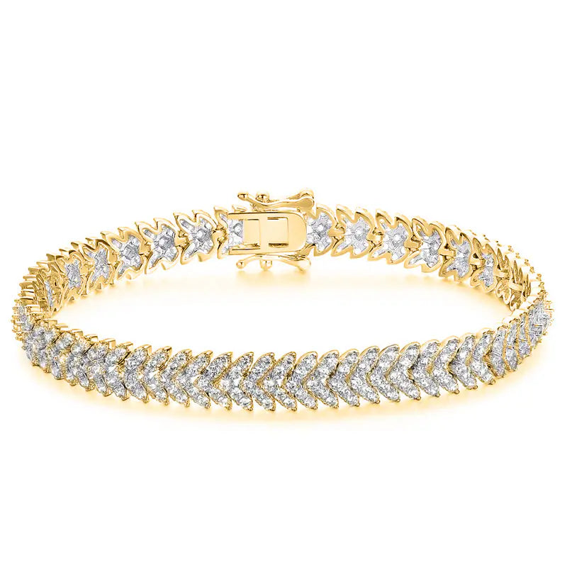 7mm Brass CZ Tennis Chain Bracelet